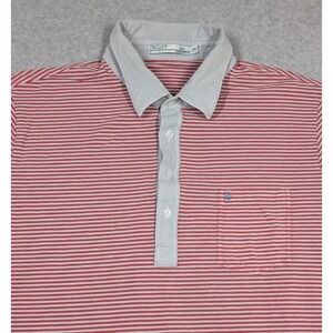 Criquet Men‎ Shirt XXL Polo Short Sleeve Striped Pima Cotton Golf Performance